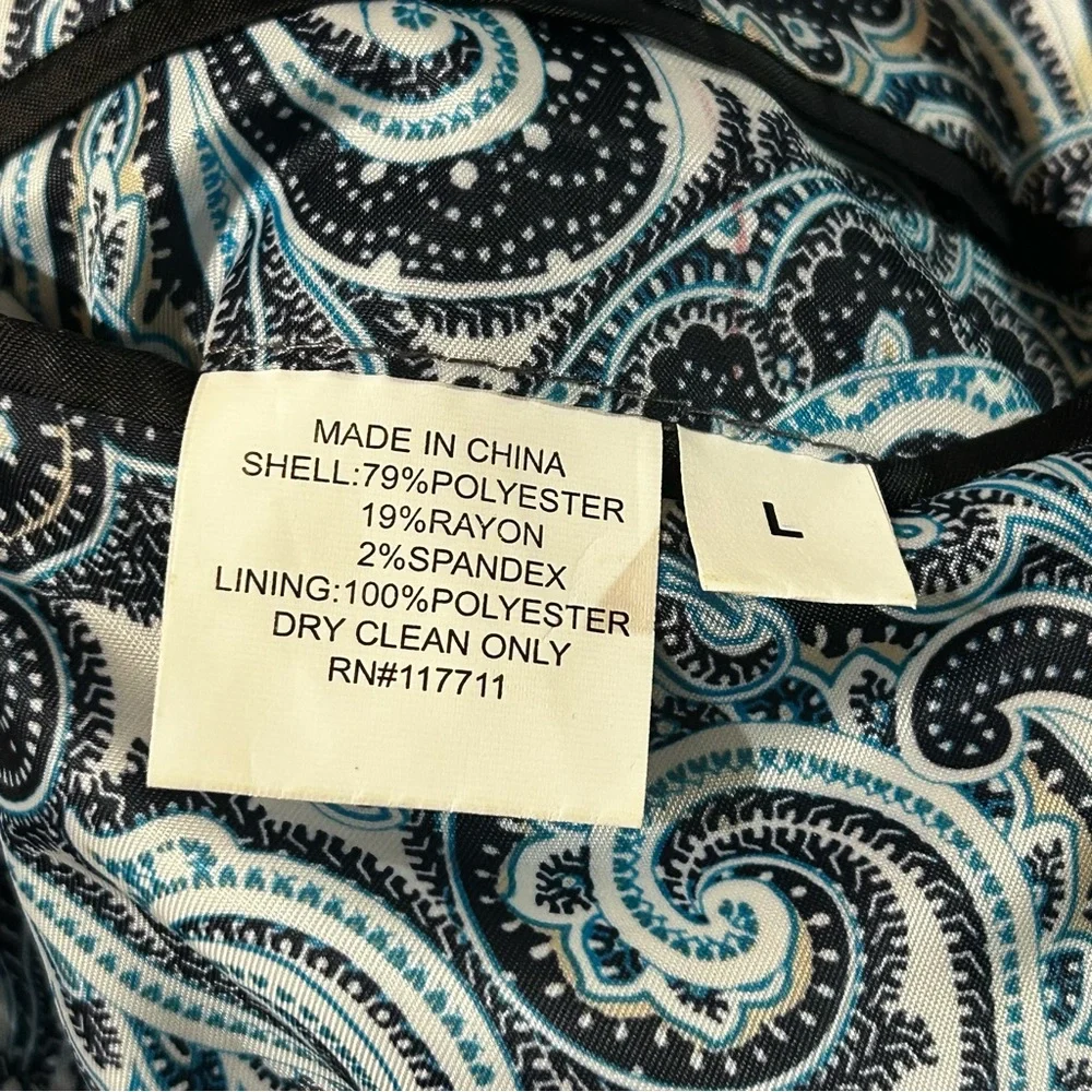 Alan Flusser Blazer Men’s Navy Micro Dot Sport Coat Jacket Business Formal Sz L